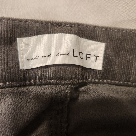 Loft Curvy Skinny Gray Corduroy Pants Women's Size 25 Waist 0T - Picture 6 of 6